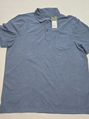 Goodfellow & Co Men’s Blue Pocket Polo Shirt Hevy Cotton.